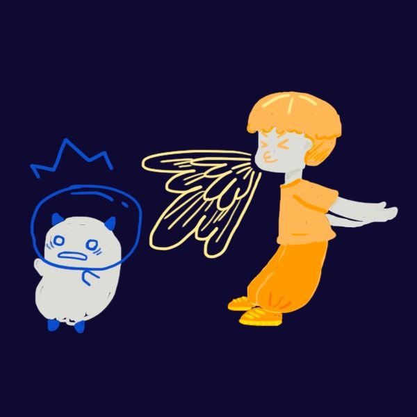 Bopi gets sneezed on