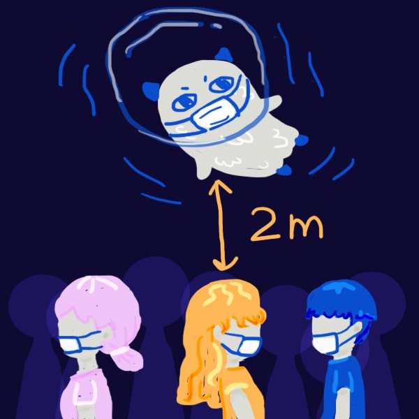 Bopi maintaining social distancing